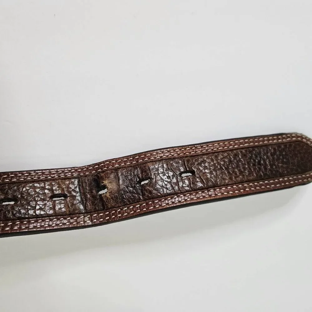 Ariat brown leather no buckle belt, brown, western. 34.